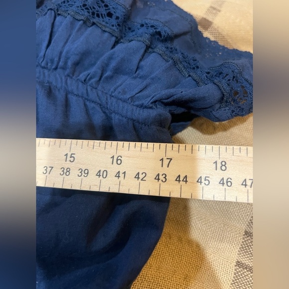 Anthropologie Velvet by Graham & Spencer One-Shoulder Lace Midi Dress Small blue - Picture 8 of 12